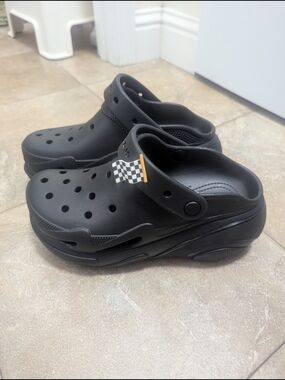 CROCS Bubble Crush Black Platform Slip-On Clogs W Size 9/M7